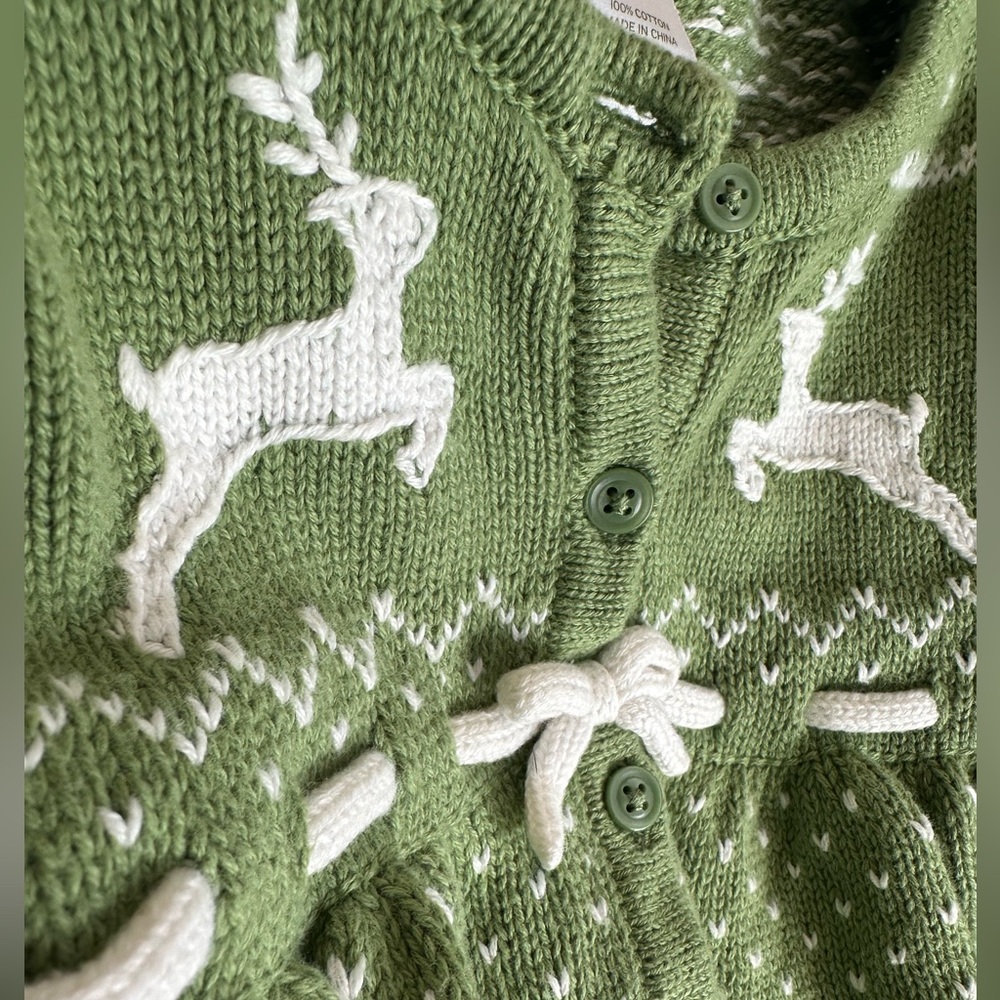 Janie and Jack reindeer cardigan 12-18 mo